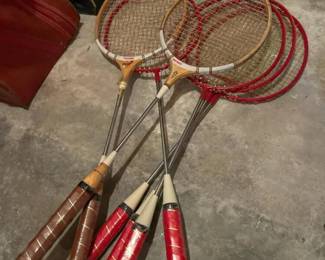 233 sixvintagesportchromesteelbadminton