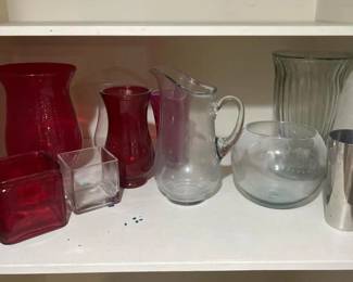 192 mixedglasslotandlibbeyglasspitcher