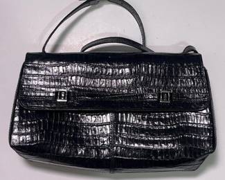 303 etienneaignerblackembossedleatherha