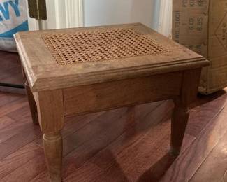 179 vintagewoodenstoolwithcanetop