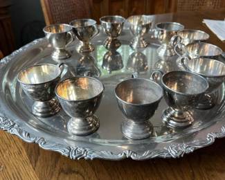096 twelvejapanesesilvertonegobletswith