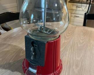 014 redmetalglassgumballmachine