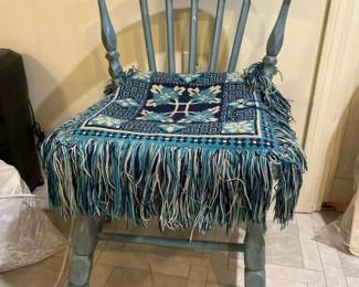 200 bluepaintedwoodenchairwithfringecu