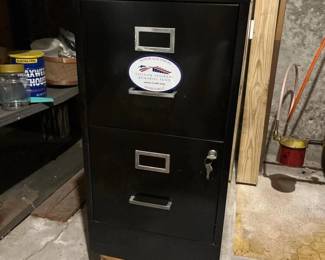 077 blacktwodrawermetalfilecabinetwith