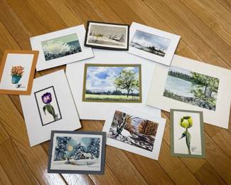 335 assortedsignedwatercolorpaintings