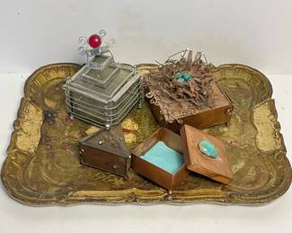 318 fourelainewaremetalartjewelryboxes