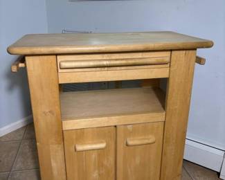 172 woodenkitchencartwithdrawerandcabi