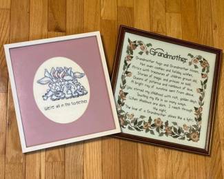 287 pairofframedcrossstitchpanels
