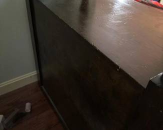188 darkwoodcabinetbookcasewithturnedc