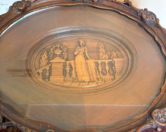 Antique Figurative Carved Coffee Table