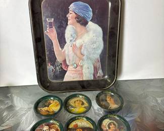 068 vintagecocacolatray6coasters