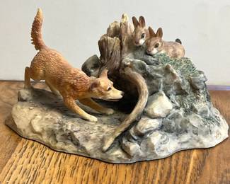 230 lowelldavisdogandrabbitsfigurine