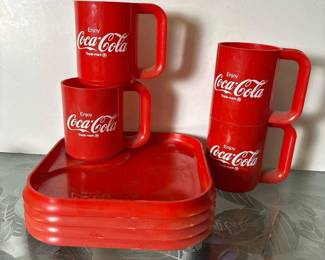 072 setof4cocacolaamproredplasticmu