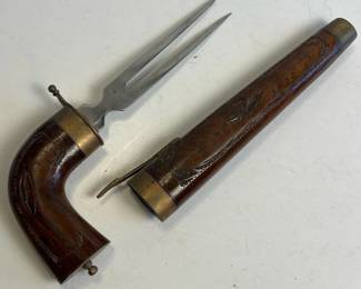236 indiancarvingforkwithcarvedwoodhan