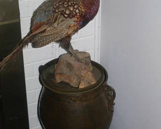 Vintage antique vase bird