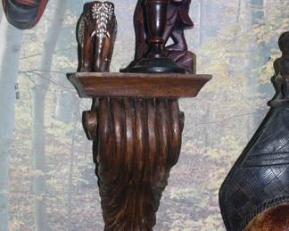 Rosewood sconces shelf wooden antique African wall art