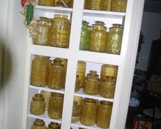 Canisters amber glass vintage