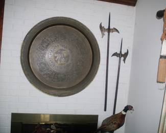 Hand carved bronze charger 