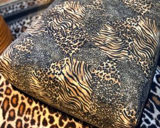 Animal print ottoman