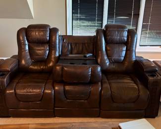 Reclining Leather Couch 