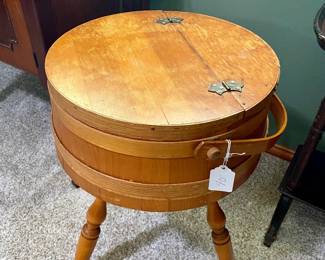 shaker sewing basket on legs