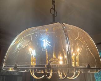 Hanging glass overhead lamp