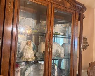 China cabinet for sale and separately collectors items inside of cabinet