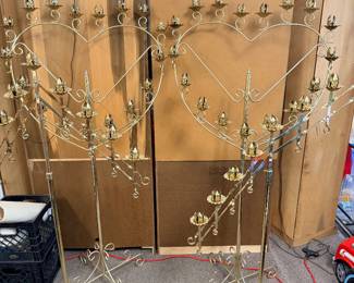 set of 4 golden candelabras