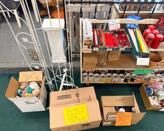 ribbons, spray paint, candles, mugs