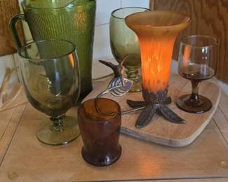 Glass ware, stem ware, and table lamps