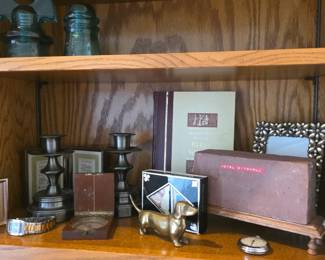 Mitchell Hotel Brick, Candlesticks, Brass, and Mouse ear Insulator