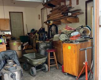 huge garage and shed full of tools