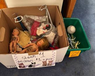 Vintage dolls/clothes, vintage mcdonald toys