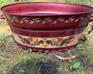 107 redtintubwithfolkartfloralband