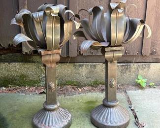 006 pairofvintagetorchstylemetaldecora