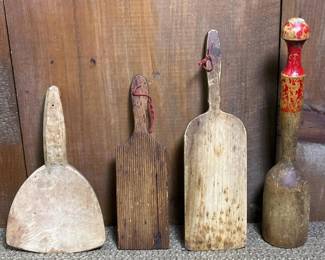011 antiquewoodenbutterpaddlesandbutter
