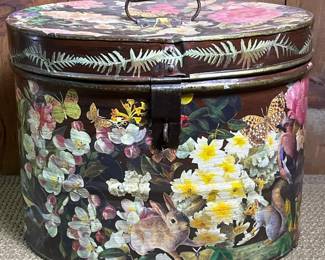 043 floralandanimalmotifmetalstorageti