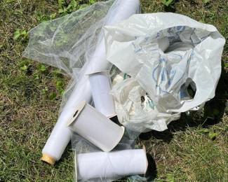 226 assortedspoolsofwhitetulleandsatin