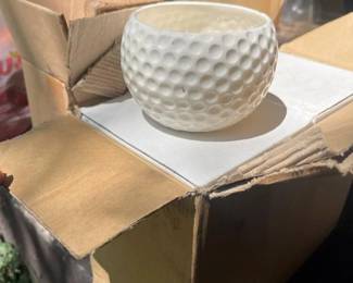 130 lotof8whiteceramicplanters
