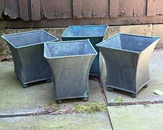 164 foursquaremetalplanterswithpatinaf