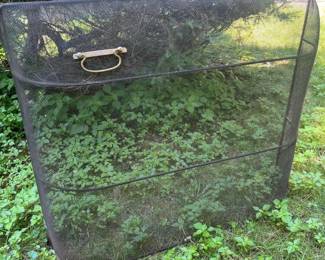127 metalmeshfireplacescreenwithbrassh