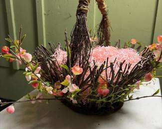 093 decorativebasketwithfauxflowersand