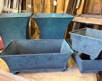 039 setofrectangularandflaredpatinated