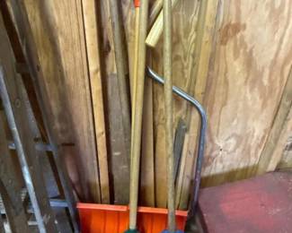 218 assortedgardentoolsandsnowshovels