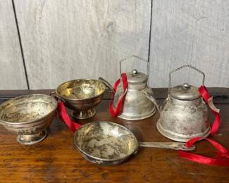 122 lotofsilverplatedminiatureornaments