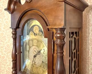 Sligh Triple-Chime Grandfather Clock with Moon Phase Dial, Registered 1994