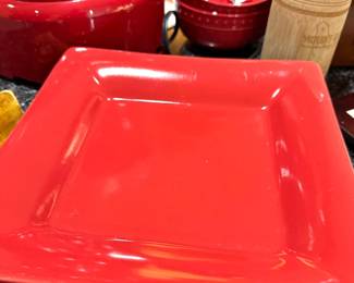 Whole Home Red Square Stoneware Dinner Plates