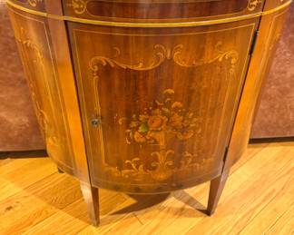 Imperial Grand Rapids Demilune Inlaid Floral Cabinet