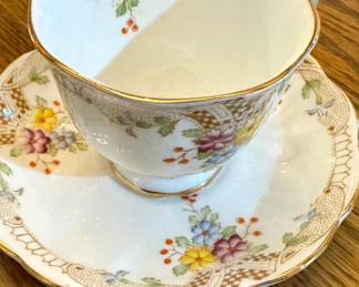 Mixed European Fine Bone China Teacup & Saucer Collection — Royal Grafton England, Schumann Arzberg Germany, Crown Staffordshire England & Switzerland
