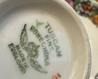 Tuscan Fine Bone China Fruit Pattern Teacup & Saucer, England